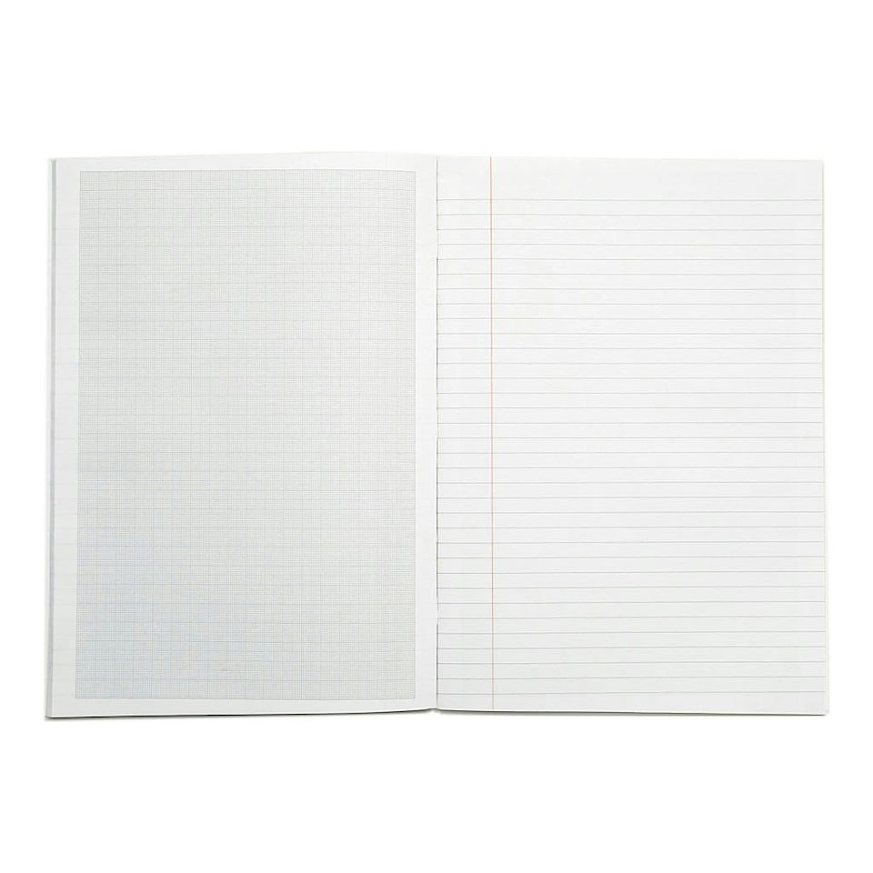 image 1 of Pack of 10 Rhino A4 64 Page Green 8mm Lined with Margin and 10mm Graph Ruling Reverse Science Books