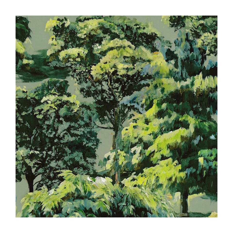 image 1 of Holden Decor Woodland Painted Textured Wallpaper | Green | Green | 1