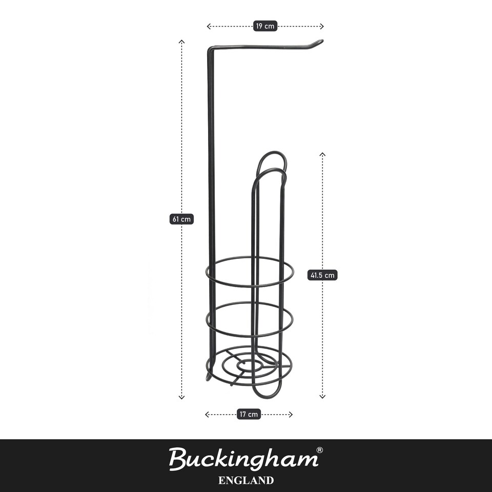 image 1 of Buckingham Floor Standing Toilet Roll Holder - Black