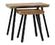 image 1 of Quebec Wave Edge Nest of Tables - L40 x W60 x H50.5 cm - Medium Oak Effect - Black