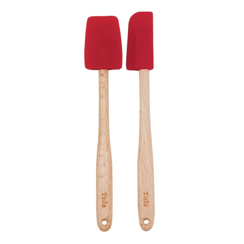 image 1 of Tala Silicone Headed Spatulas (Set of 2) - Red/Beige - 20 x 9 x 1cm