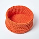image 2 of Homescapes Burnt Orange Cotton Knitted Round Storage Basket - 37 x 21 cm Orange | M