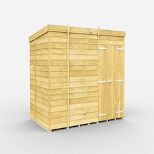 10 x 6 Feet Pent Shed - Double Door Without Windows - Wood - L178 x W302 x H201 cm Brown