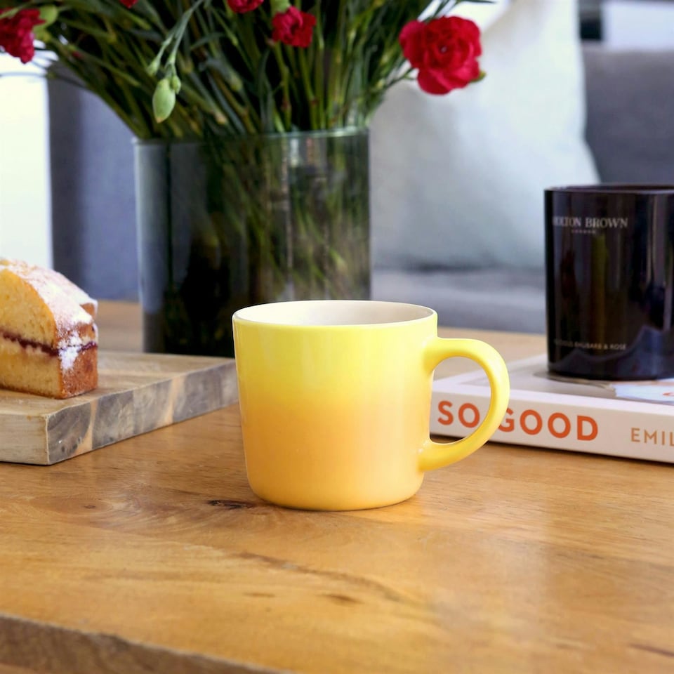 image 1 of Argon Tableware New Bone China Mugs - 330ml - Yellow Ombre - Pack of 6 Yellow