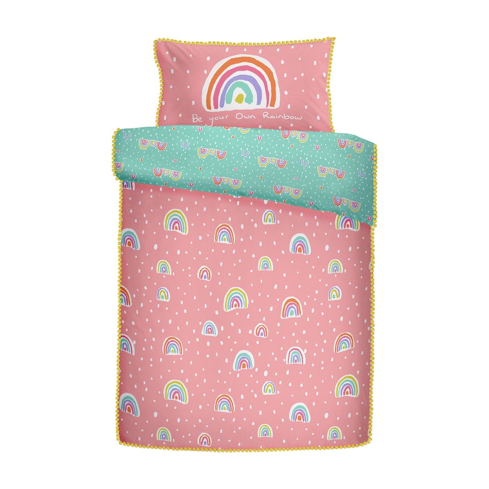 image 1 of Appletree Rainbow Pom Duvet Cover Set Multi
