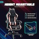 image 4 of HOMCOM Gaming Chair for Adults with Cat Ears, Faux Leather Reclining Computer Chair with Footrest, Lumbar Support and Headrest, Height Adjustable Swivel Seat, Black