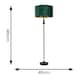 image 7 of ValueLights Marissa Black Stacked Ball Floor Lamp Forest Green Velvet Gold Shade