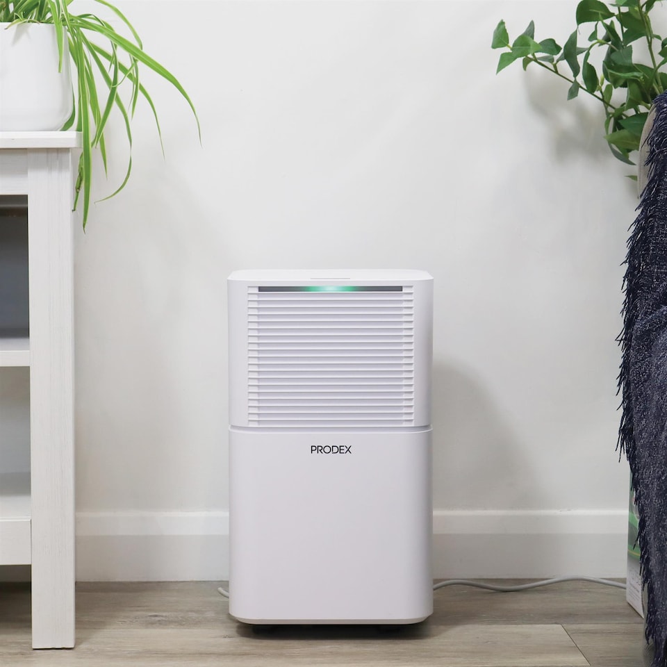 image 1 of Prodex 12L/Day Dehumidifier, Extracts Moisture in your Home/Office/Garage, Low Energy Dehumidifier Removes Damp & Condensation for Laundry Drying & Mould Prevention, 24 Hour Timer