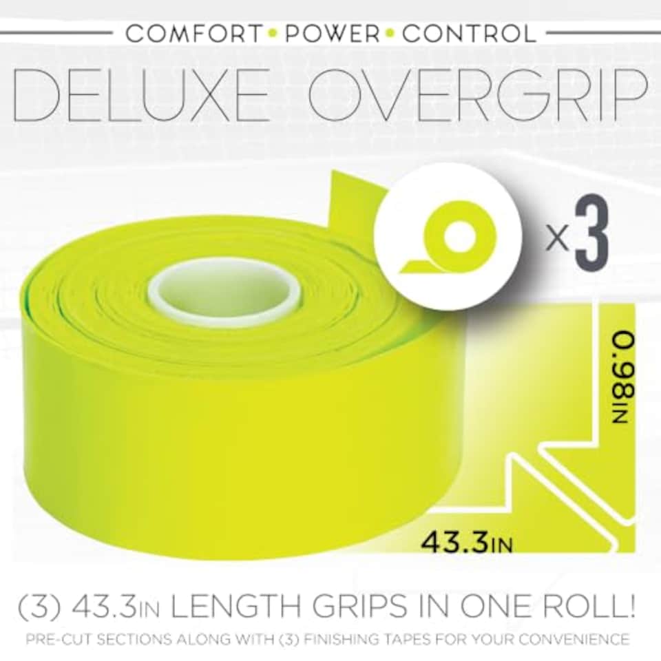 image 1 of Franklin Sports Pickleball Paddle Overgrips - Provides Extra Grip - Slight Tackiness - Durable & Strong - Optic