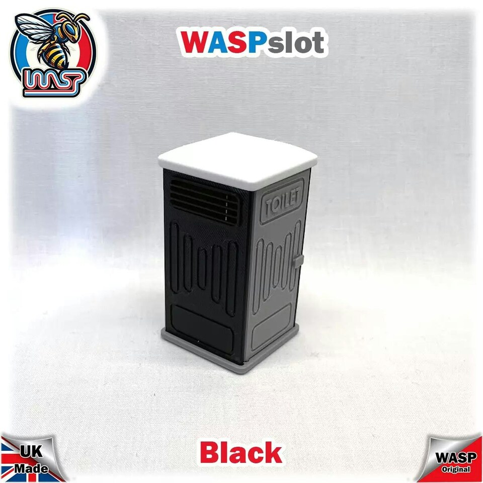 image 1 of Portable Toilet Black Slot Car Track Scenery x 1 1:32 Scale Wasp P