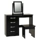 image 1 of Nevada 4 Drawer Dressing Table Set Black