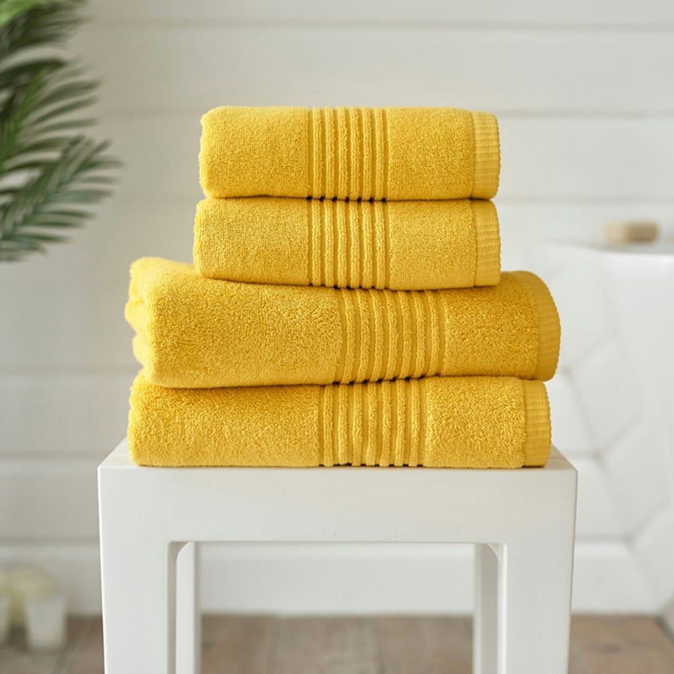 image 1 of Quik Dri Absorbent Cotton Soft Rapid Drying Towels Yellow | Citrine | Bath sheet