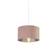 image 1 of PINK VELVET DRUM SHADE & SILVER INNER (D35cm)