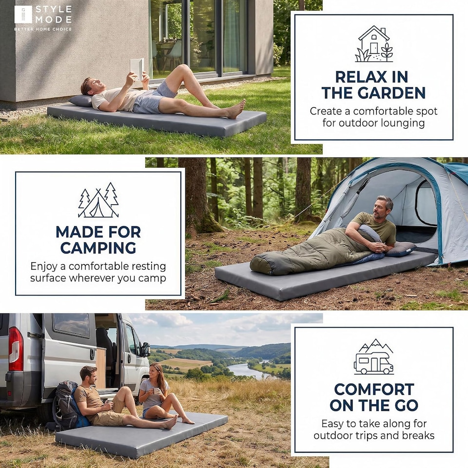 image 1 of Roll-Up Camping Mattress|Campervan Mattress Topper (190 × 75cm)