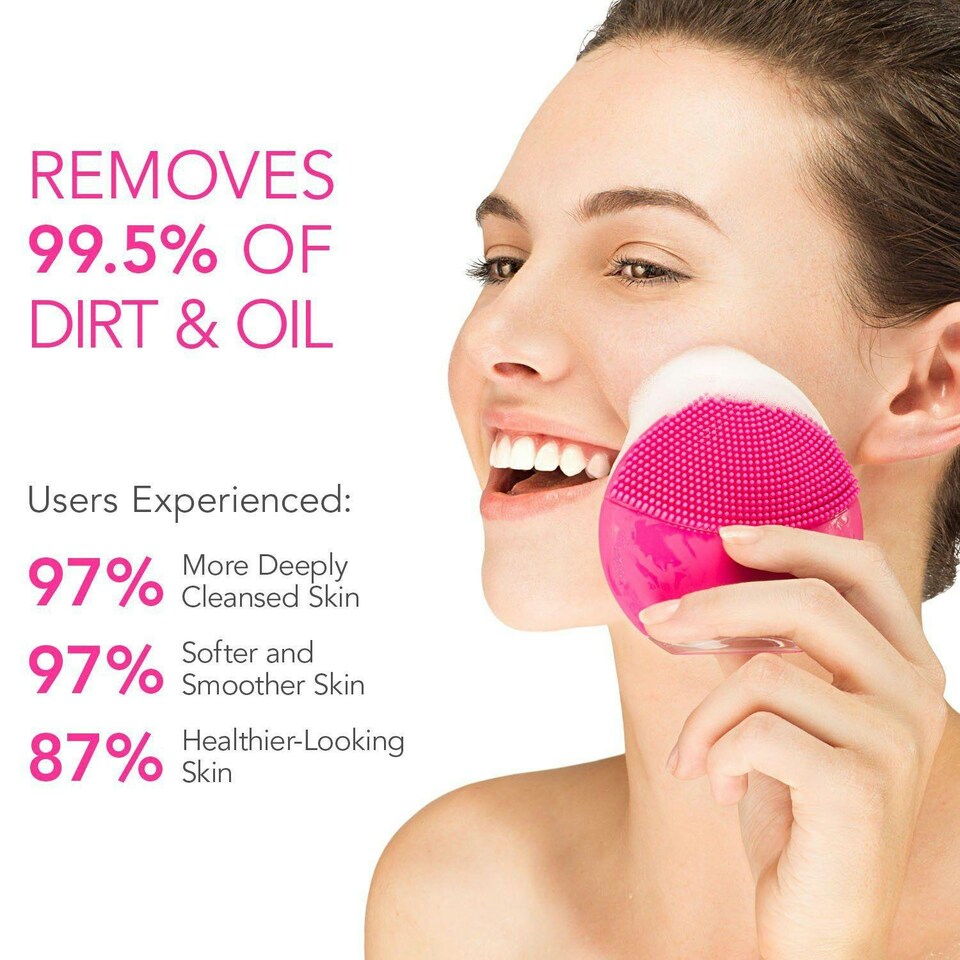 image 1 of FOREO Luna Mini 2 Facial Cleansing Brush Electric for All Skin Types, Fuchsia