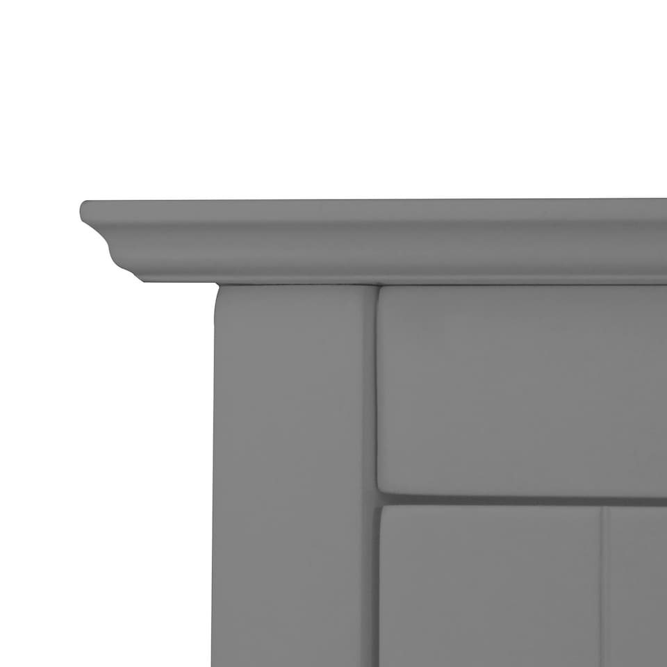 image 1 of Teamson Home Wooden Bathroom Wall Cabinet 2 Glass Doors Grey