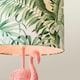 image 4 of ValueLights Flo Flamingo Velvet Pink Table Lamp with Floral Drum Lamp Shade