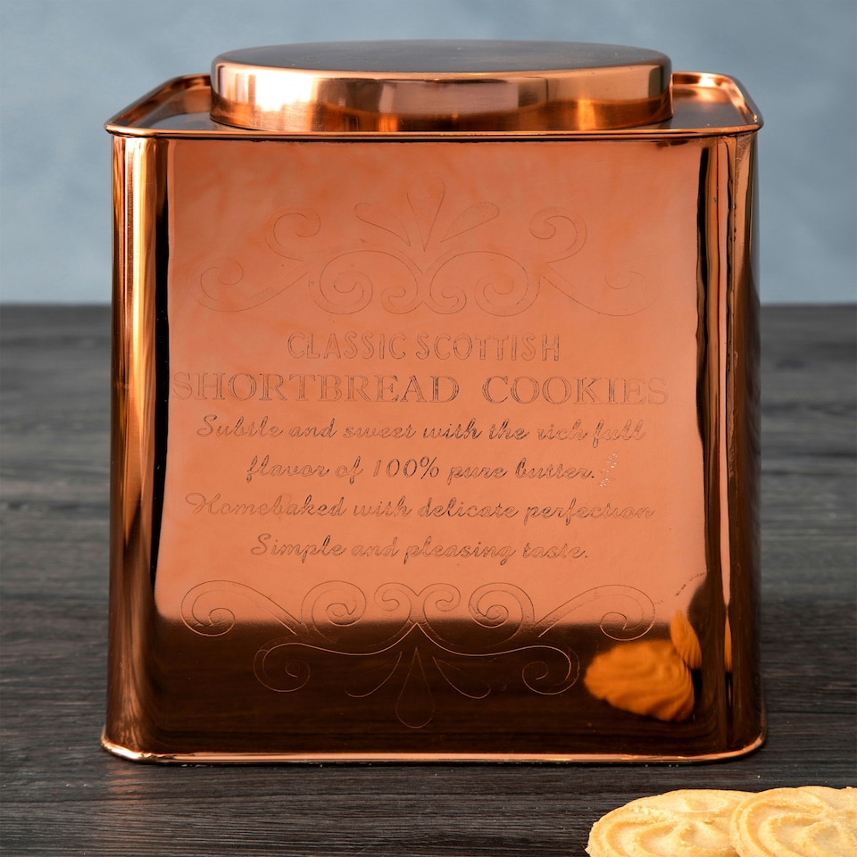 image 1 of Maison by Premier Chai Square Copper Finish Cookies Canister