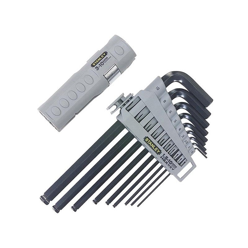 Stanley Hand Tools Metric Hexagon Grip Key Set, 9 Piece - Multi Colour - One Size