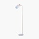 image 2 of White Floor Lamp with Marble Foot and Gold Details