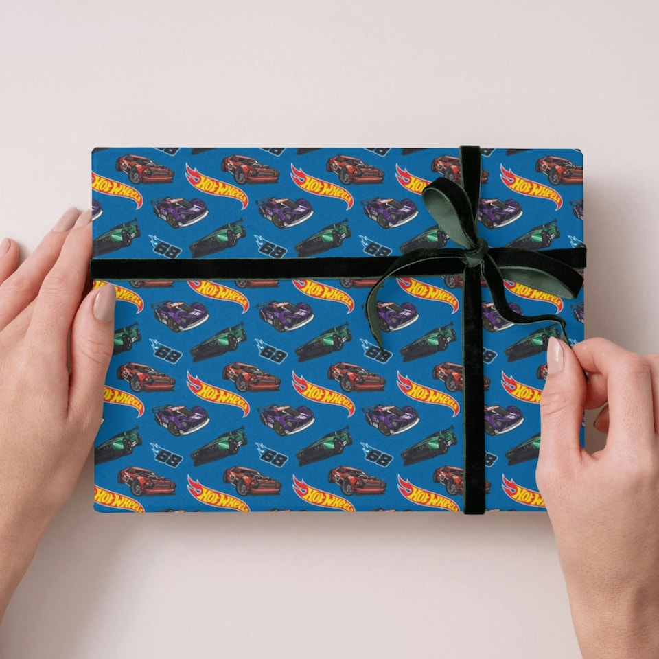image 1 of Hot Wheels 2 Sheets & 2 Tags Gift Wrap