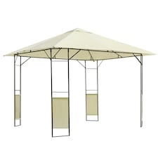 Outsunny Garden Gazebo Awning Tent Marquee Water Resistant Steel Cream 3mx3m