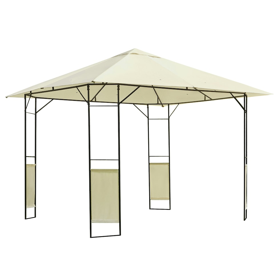 image 1 of Outsunny Garden Gazebo Awning Tent Marquee Water Resistant Steel Cream 3mx3m
