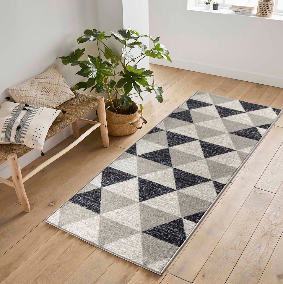 image 1 of Machine Washable Triangle Design Anti Slip Doormats -