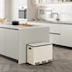 image 2 of 3 Compartment 45L Waste & Recycling Kitchen Bin (3 x 15L) | Cream | Cream | 45L