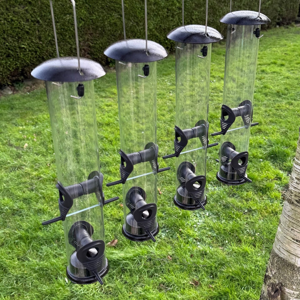 image 1 of Large Hanging Bird Seed Feeders (Set of 4)
