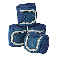 Weatherbeeta Fleece Bling Bandage For Horses (Set Of 4) - Navy - One size