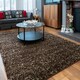 image 2 of KUKOON Chocolate Brown Mottled Shaggy Living Room Area Rug 80cm x 150cm Brown