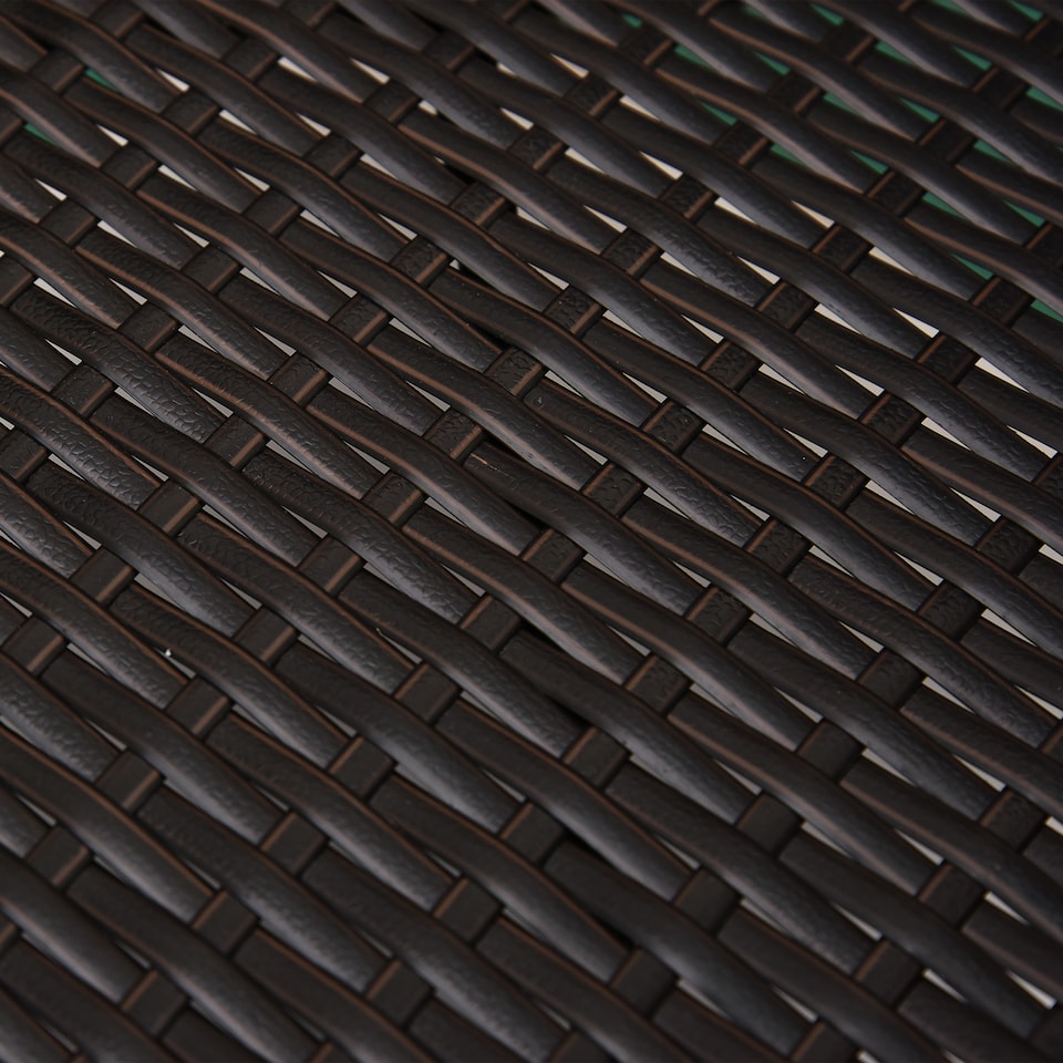 image 1 of Outsunny 2 Pieces Outdoor PE Rattan Dining Chairs Set with Cushion, Garden Armchair with Armrests, High Backrest, Metal Frame Patio Wicker Furniture, Coffee