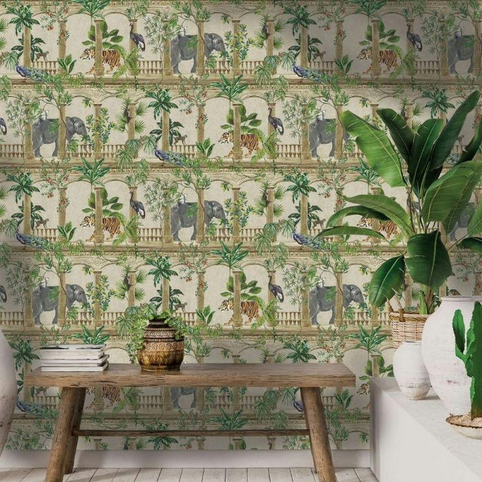 image 1 of Holden Décor Cascading Gardens Petra Wallpaper - Beige - 10m x 53cm Brown