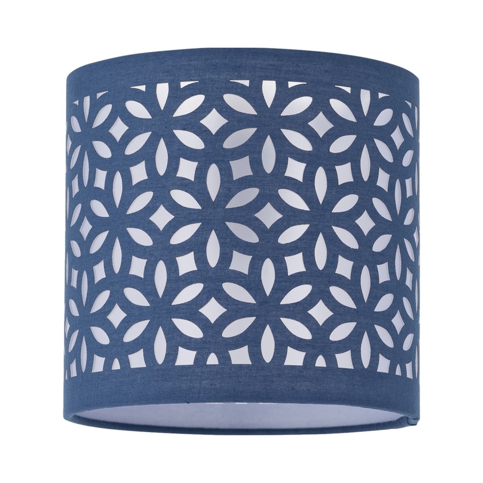 image 1 of Set of 2 Navy Blue Laser Cut 15.5cm Table Lamp Shades | Blue | Small | 2