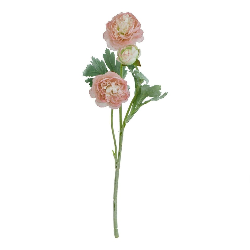 image 1 of Hill Interiors The Natural Garden Collection Ranunculus Artificial Flower - Pink/Green - One Size