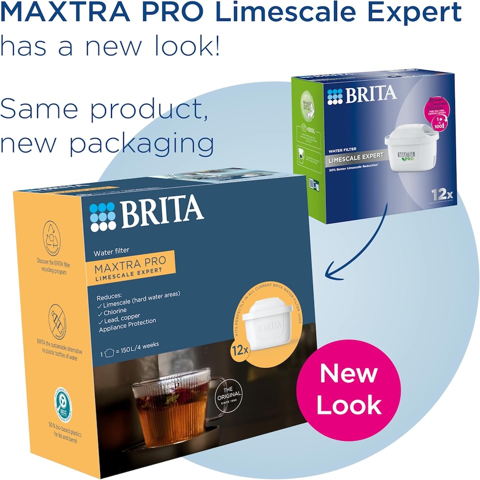 image 1 of BRITA MAXTRA PRO Limescale Expert Water Filter Cartridge 12 Pack (New) - Original BRITA Refill