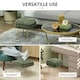 image 9 of HOMCOM Woven Velvet Foot Stool with Steel Legs for Living Room, Dark Green Green