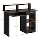 image 3 of Yaheetech Office Computer Desk with Keyboard Tray Black