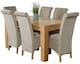 image 1 of Kuba 150 x 85 cm Chunky Medium Oak Dining Table and 6 Montana Fabric Chairs | Grey | Grey