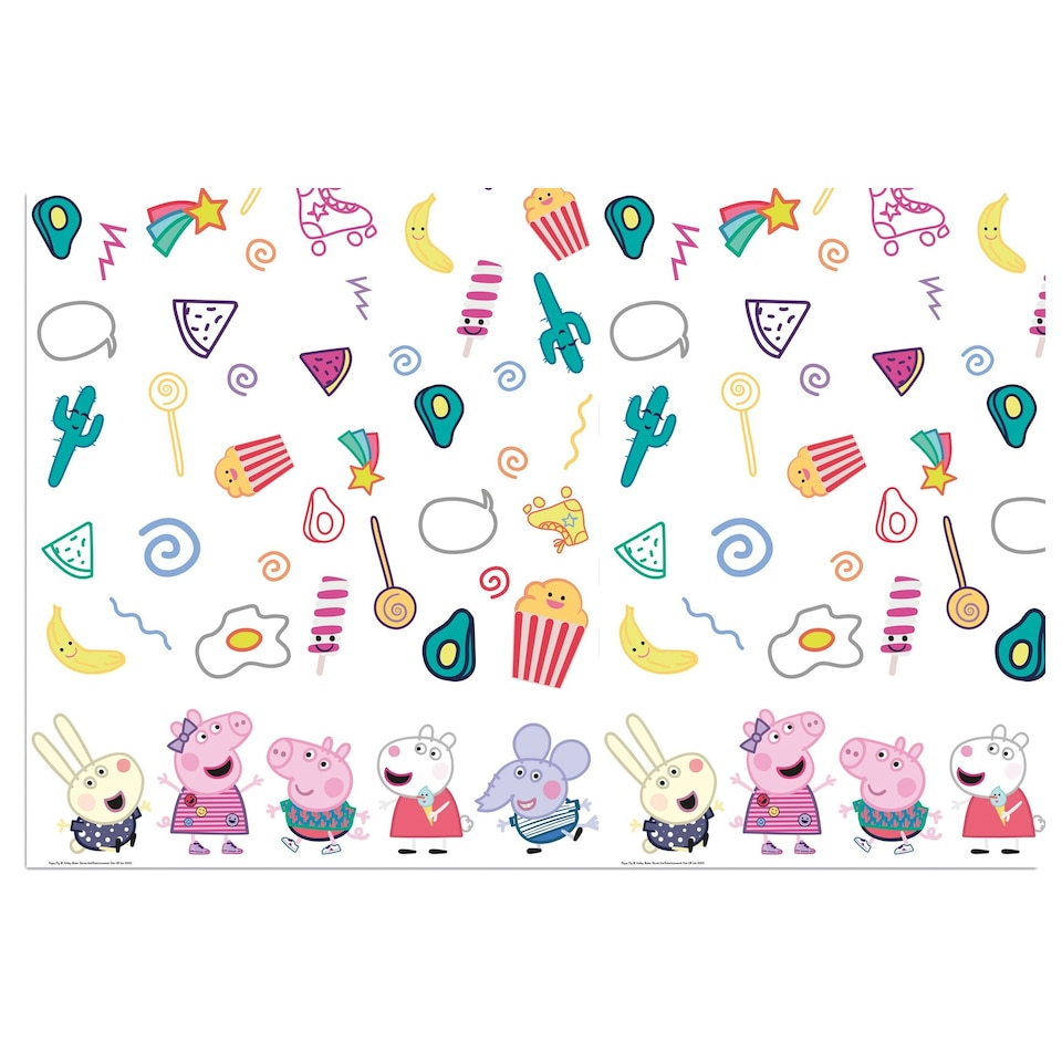 Peppa Pig Printed Party Table Cover - White/Multicoloured - One Size