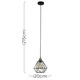 image 3 of ValueLights Antique Brass Ceiling Rose And Flex Lampholder Fitting With Black Cage Shade