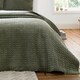 image 1 of Bianca Attica Velvet Embroidered Bedspread | Green | One Size