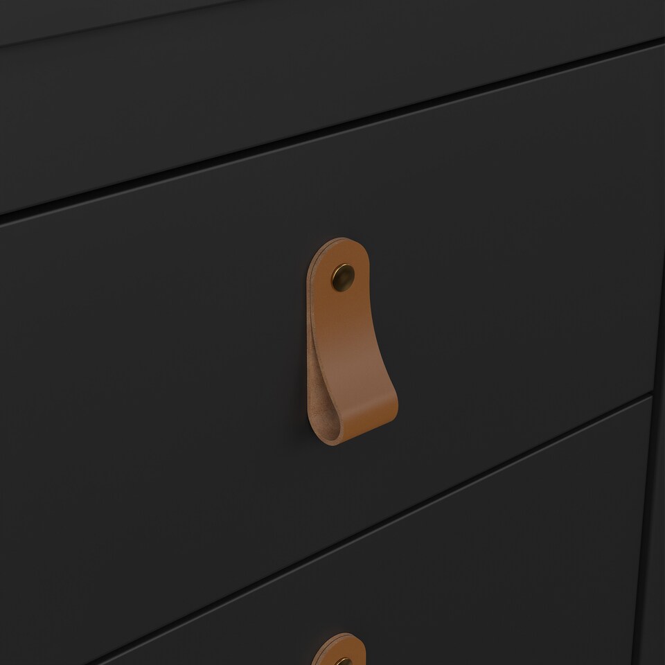 image 1 of Barcelona Bedside Table 2 Drawers in Matt Black