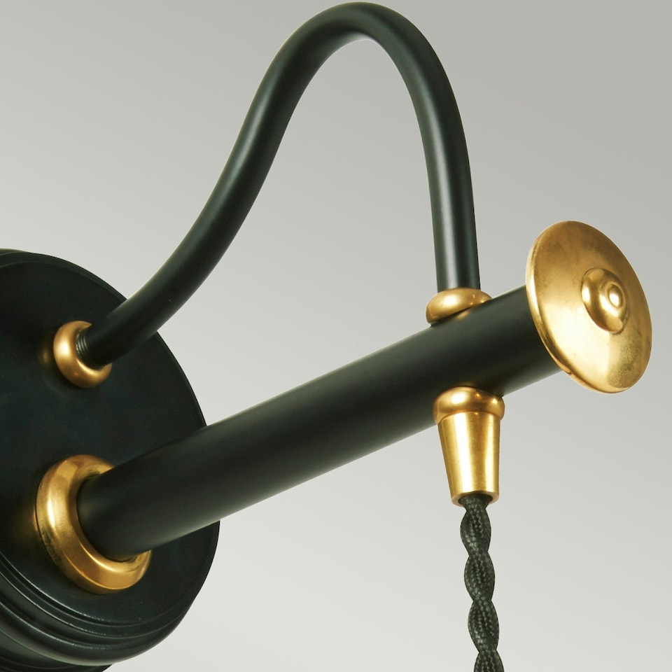 image 1 of Douille 1 Light Indoor Wall Light Black, Polished Brass, E27