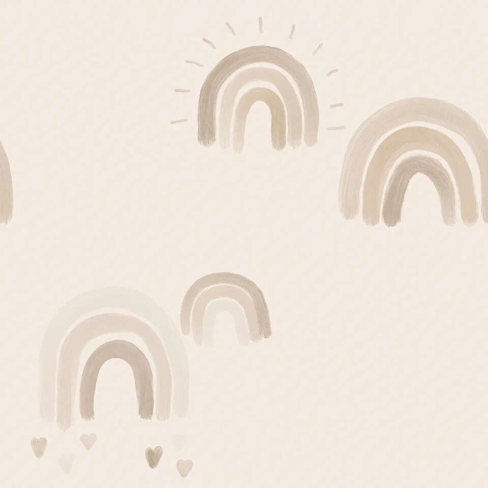 image 1 of Painting Rainbows Wallpaper in Neutral Multi
