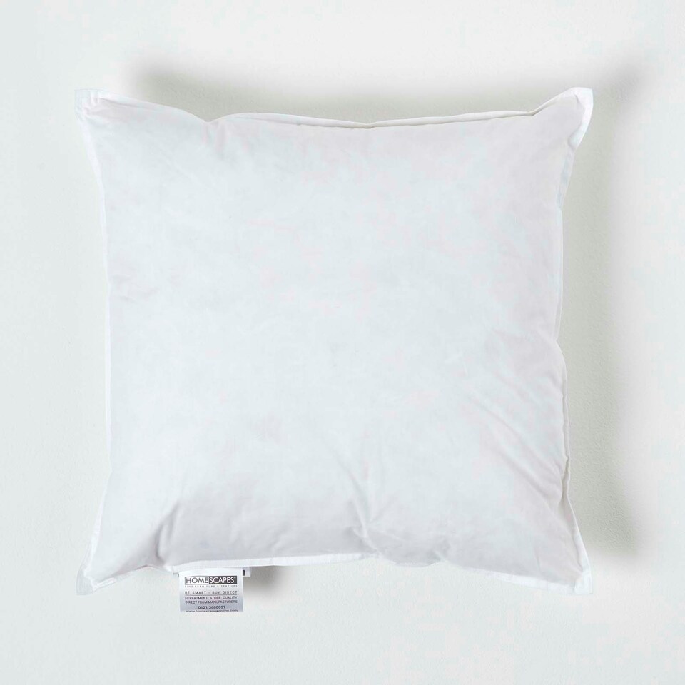 image 1 of Homescapes Luxury Duck Feather Cushion Pad Insert Inner 45 x 45 cm (18 x 18") White