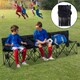 image 2 of Outsunny 6 Seater Folding Bench Camping Chair with Cup Holder, Black