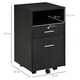 image 7 of Vinsetto Mobile File Cabinet Lockable Documents Storage w/ 5 Wheels Black