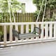 image 4 of COSTWAY Patio Swing Bench Backless Rattan w/Hanging Ropes Black